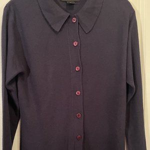 Metropolitan NY Medium Size Navy Blue Cardigan Sweater